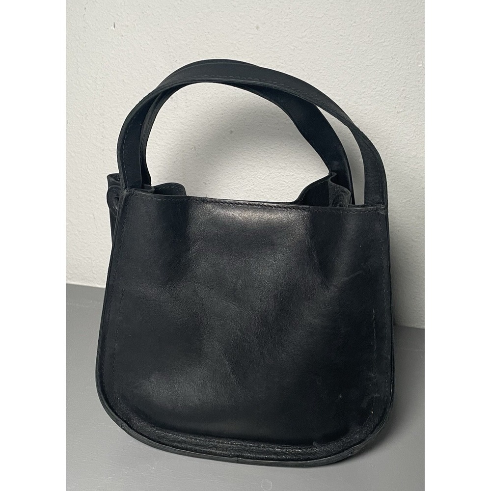 MADEWELL Open Top Black Leather Small Tote Bag - Picture 1 of 13